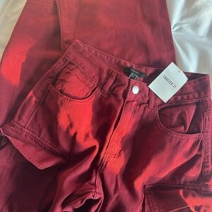 Forever 21 Burgundy Denim Pants